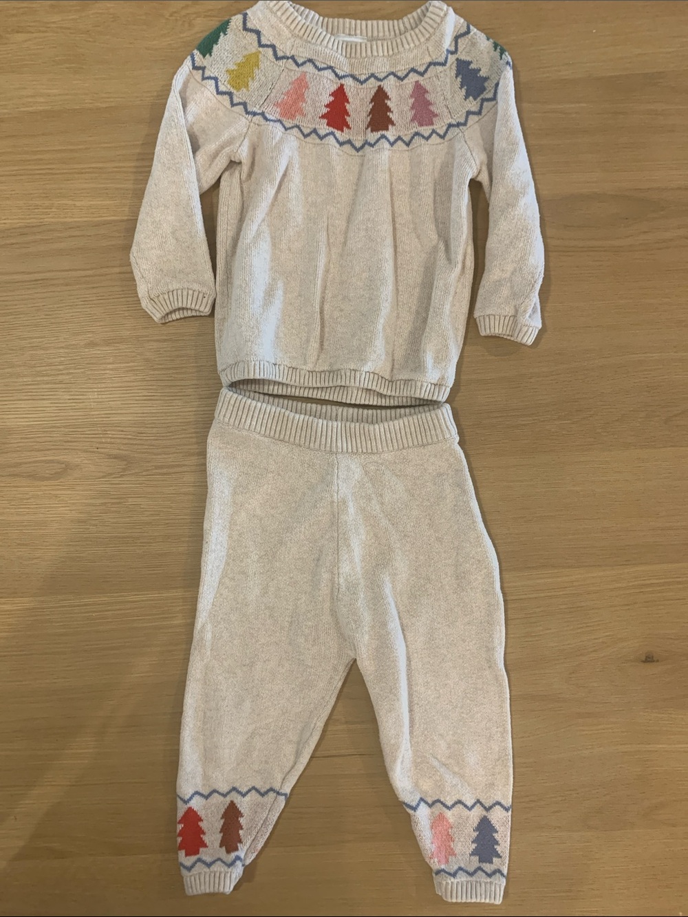 Hanna Andersson Christmas tree sweater and matching pants *100% Cotton*